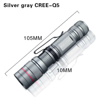 Mini LED Flashlight Q5 | Portable Torch with 3 Modes, Waterproof, AA Battery Powered