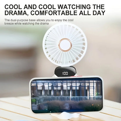 Compact Mini Fan | Small Desk Fan with 6-Speed Settings | USB Rechargeable for Ultimate Portability and Comfort