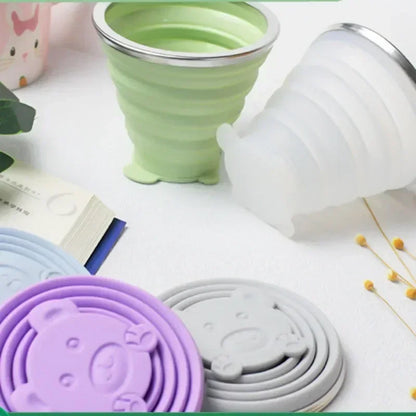 180ml Silicone Folding Travel Cup | Portable Collapsible Mug with Lid