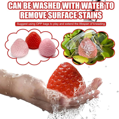 Strawberry Squishy Stress Toy – Soft TPR Squeeze Fidget