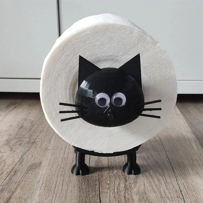 1Pc Adorable 3D Printed Raccoon Toilet Roll Paper Holder White Plastic Playful Bathroom Decor Tissue Holder with Lid Decoration