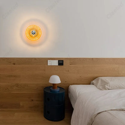 Nouvelle Lampe Murale LED Rétro en Verre Ondulé pour Salon, Mur de Fond, Porche, Couloir, Éclairage Décoratif