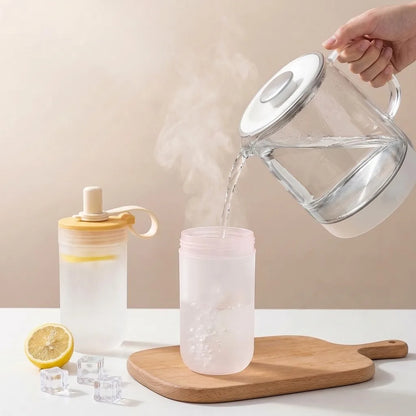 Clear Plastic Reusable Travel Mug | Leak-Proof Cup with Straw and Handle