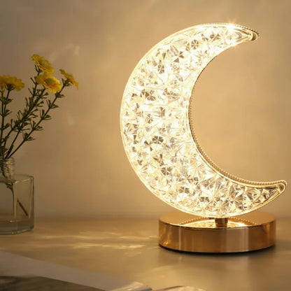 Crystal Touch LED Night Light – USB Dimmable Moon Lamp for Bedroom & Girls Room