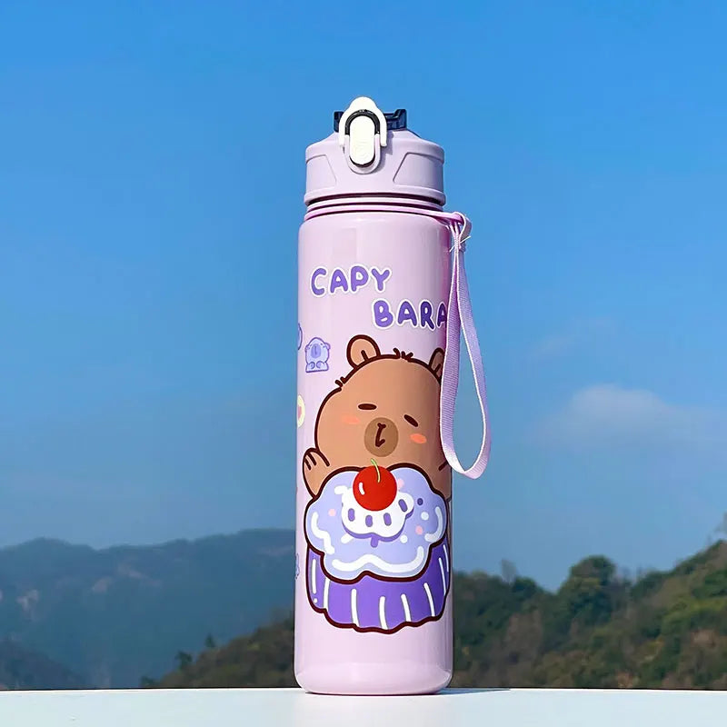 Capybara Straw Cup | Large 1000ml Sports Water Bottle