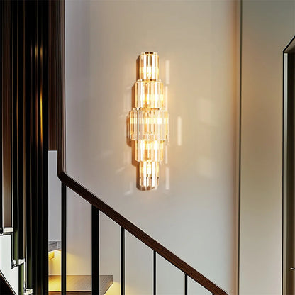 LUVODI Modern Crystal Wall Lamp 3-Layer Sconce E14 LED Corn Light Indoor Decor