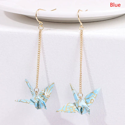 Origami Crane Earrings | Handcrafted Paper Bird Jewelry