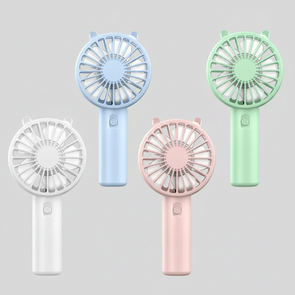 Portable Hand Fan | Mini Handheld Fan with 3-Speed Airflow Control | USB Rechargeable for On-the-Go Comfort