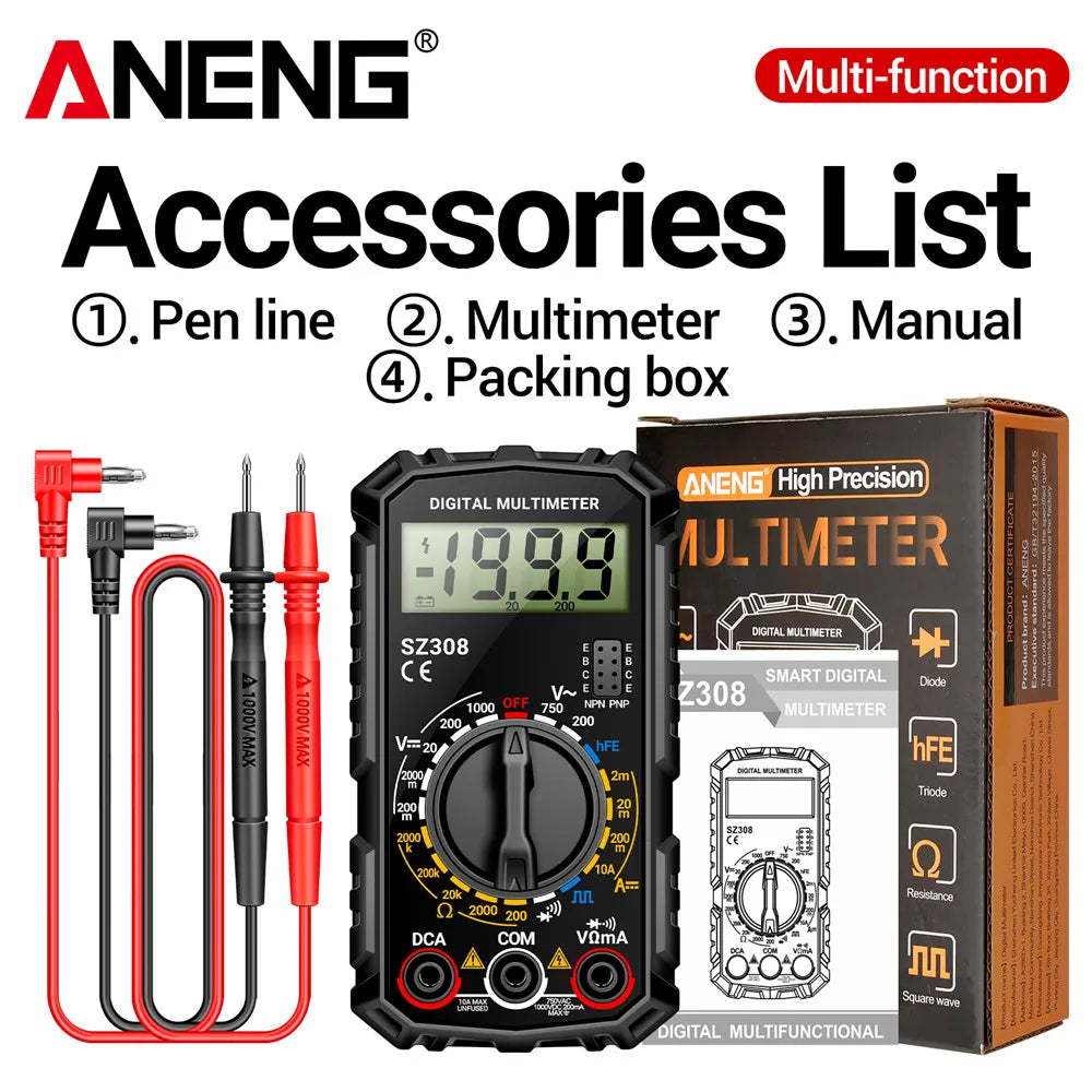 ANENG SZ308 Digital Multimeter | AC/DC Voltage Resistance Capacitance Tester
