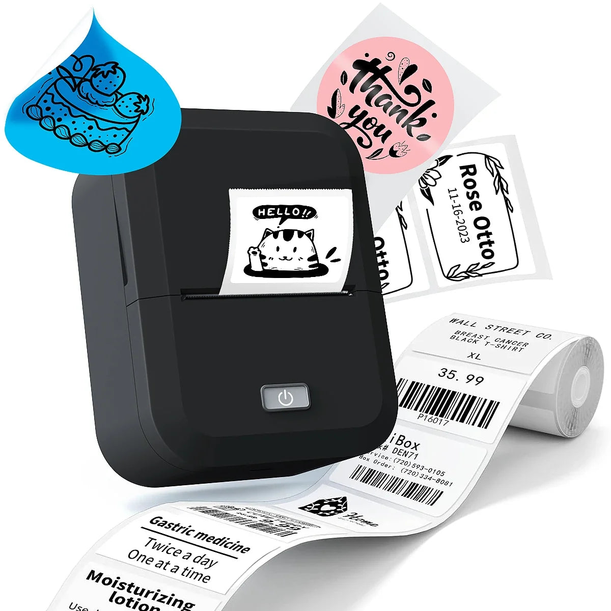 Bluetooth Thermal Label Printer Inkless Mini Sticker Maker for DIY & Gifts
