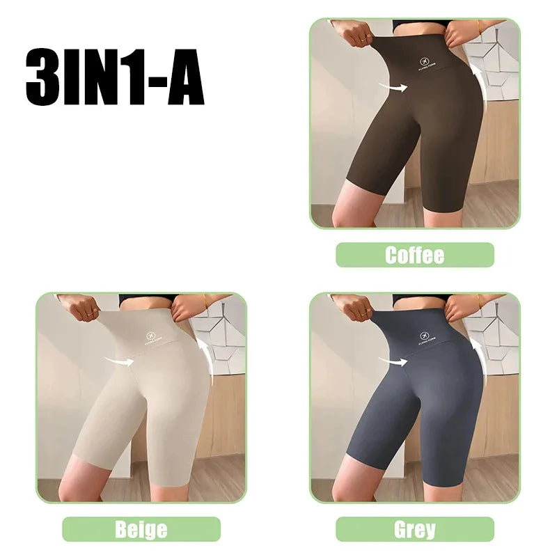 Pantalones Cortos Deportivos de Mujer M-XL Nuevos de Ciclismo Jogging Fitness Cintura Alta Push Up Pantalones Cortos de Gimnasio Mallas Ropa de Yoga