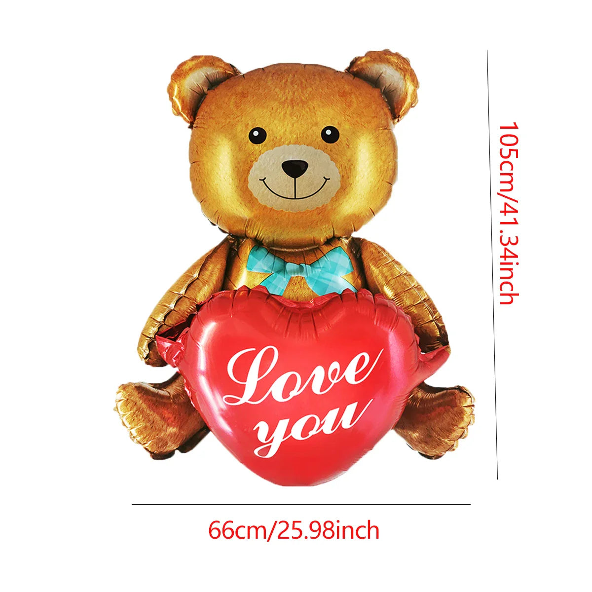 Heart to Heart Love Bear Balloon | Valentine's Day Decor with Stand