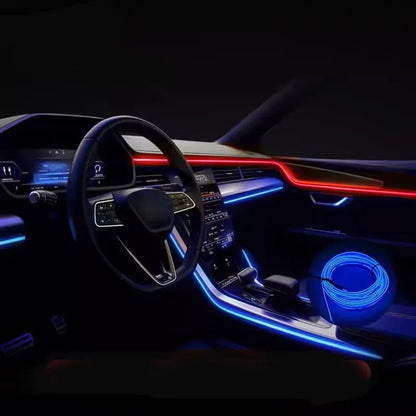 Blue EL Wire Car Atmosphere Light | 5m Flexible Neon Strip for DIY Interior