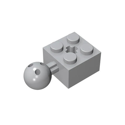 Gobricks GDS-976 Technical Brick Modified 2 x 2 with Ball Joint and Axle Hole | Compatible with Lego 57909