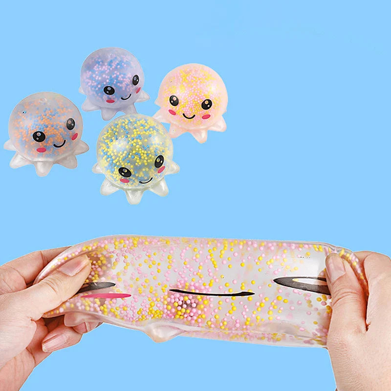Poulpe lumineux anti-stress | Balle à presser phosphorescente pour enfants et adultes