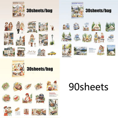 Cartoon PET Sticker Packs for DIY Crafts | 90-Piece Set