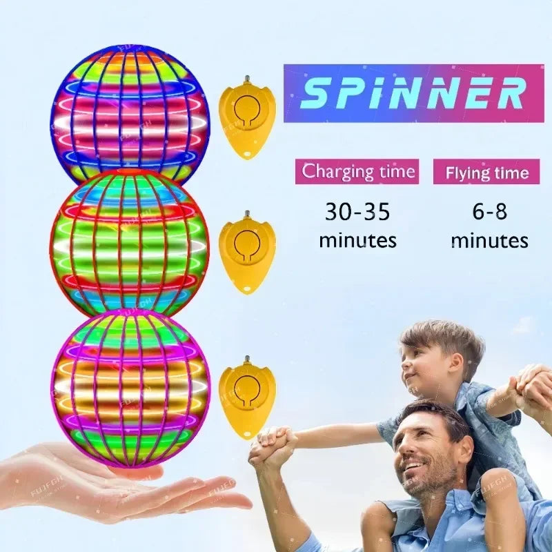 Flying LED Ball Toy for Kids – Hand Controlled 360° Rotating Cosmic Globe