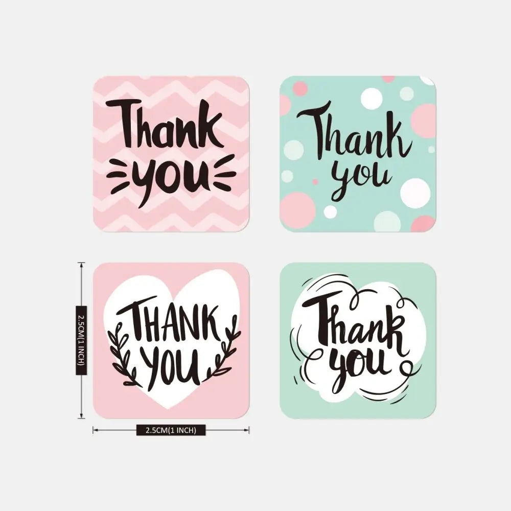 100-500 Flower Thank You Stickers for Small Business Packaging | Handmade Love Labels
