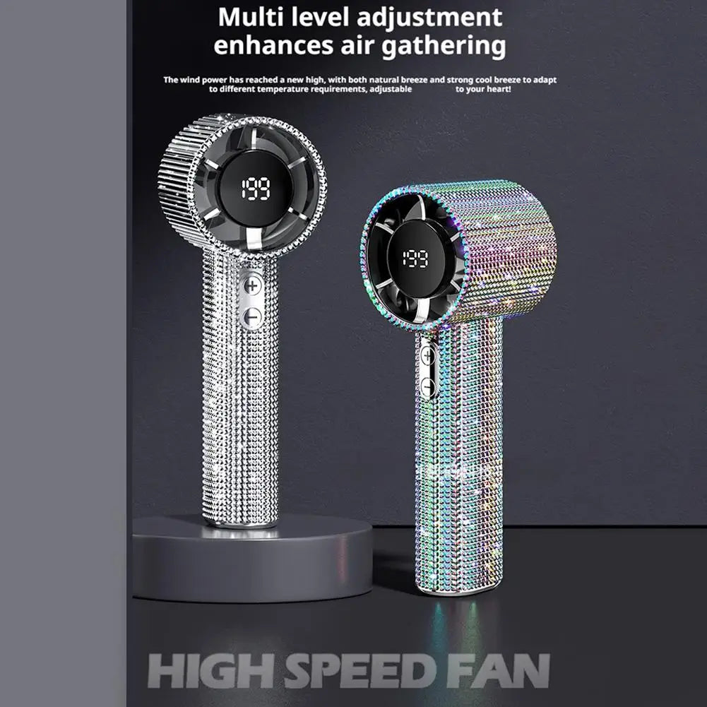 Portable Hand Fan High-Speed Turbo Misting Fan with Rechargeable Design