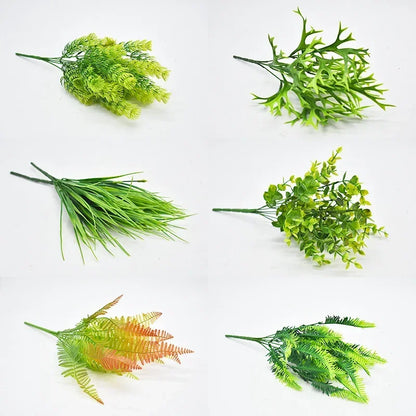 Planta artificial pequeña, helecho de Boston, hierba verde, decoración del hogar, hojas falsas, follaje, decoración de jardín, fiesta, bodas