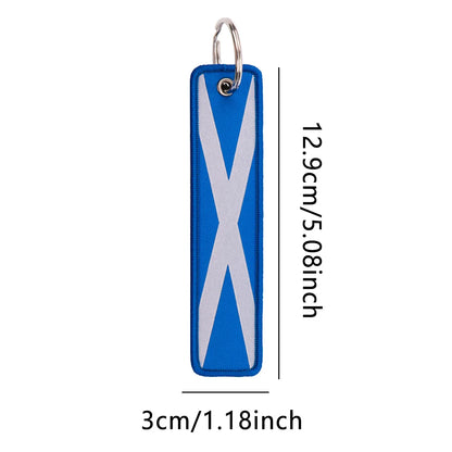National Flags Embroidery Key Fob | Motorcycle Car Backpack Keychain