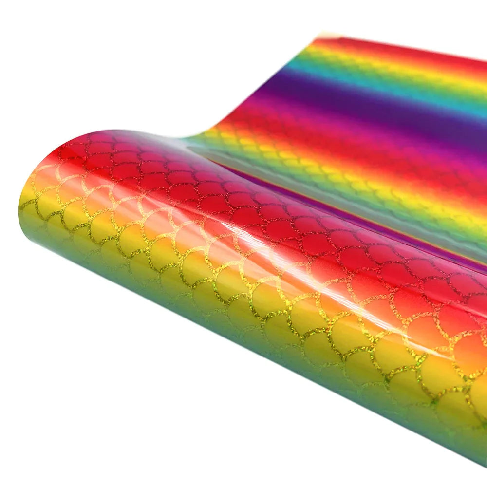 Rainbow Gradient Adhesive Craft Vinyl Sheet | Self-Adhesive Decal for DIY Crafts, Walls, Windows, Cars, Mugs, and Christmas Decorations
