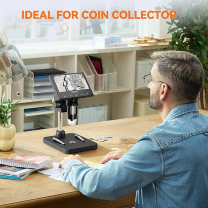 4.3 Inch LCD Digital Microscope 1000X Coin Repair Camera with LED for PC