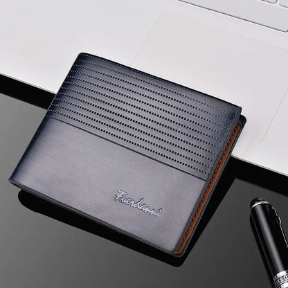 Men's Slim PU Leather Wallet | Business Card Holder with Multiple Slots