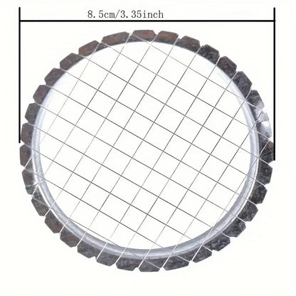 1pc Round Grid Cutter Slicer | Stainless Steel Vegetable Chopper