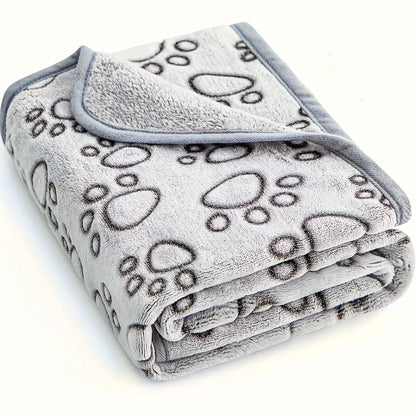 Ultra-Soft Paw Print Dog Blanket | Cozy Machine Washable Pet Bed Pad