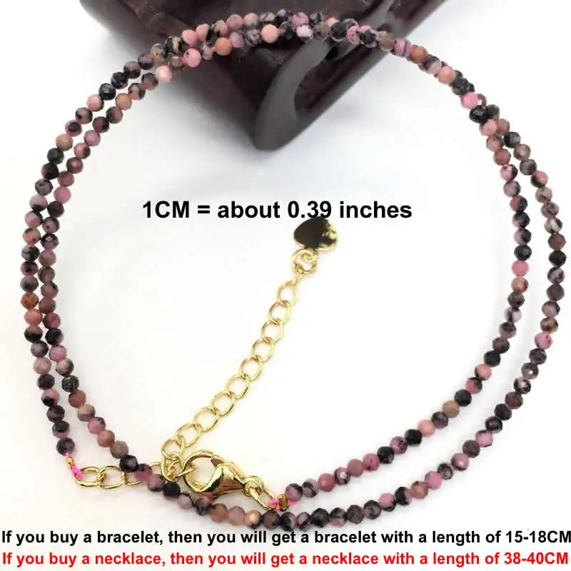 Faceted Gemstone Beaded Necklace and Bracelet Set | Natural Crystal Choker Jewelry for Men and Women