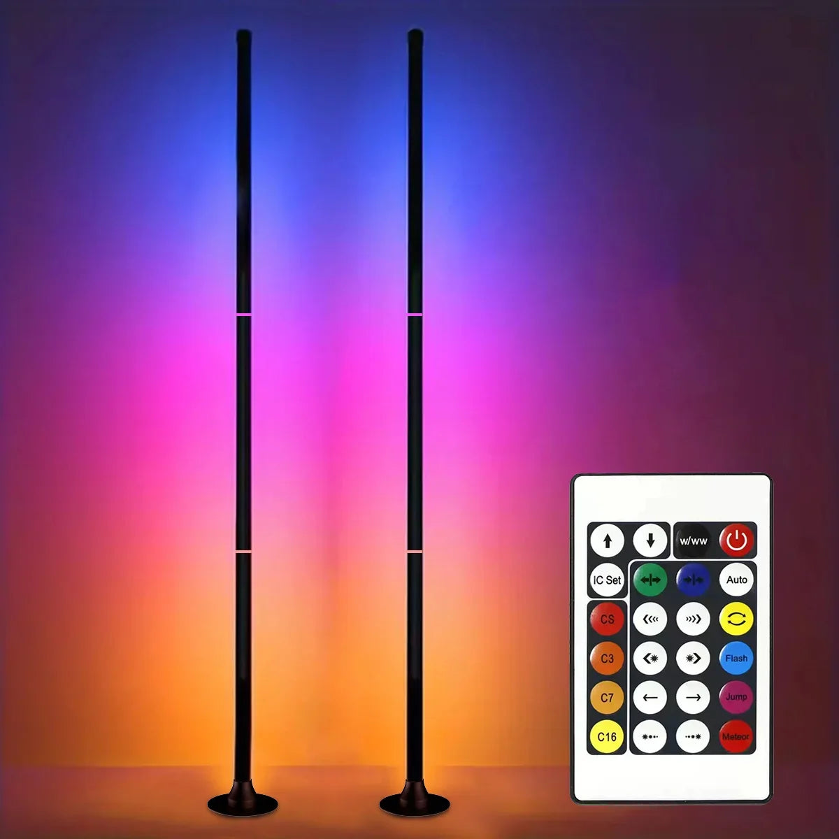 Smart RGB LED Floor Lamp App Control Music Sync Corner Light with Timer