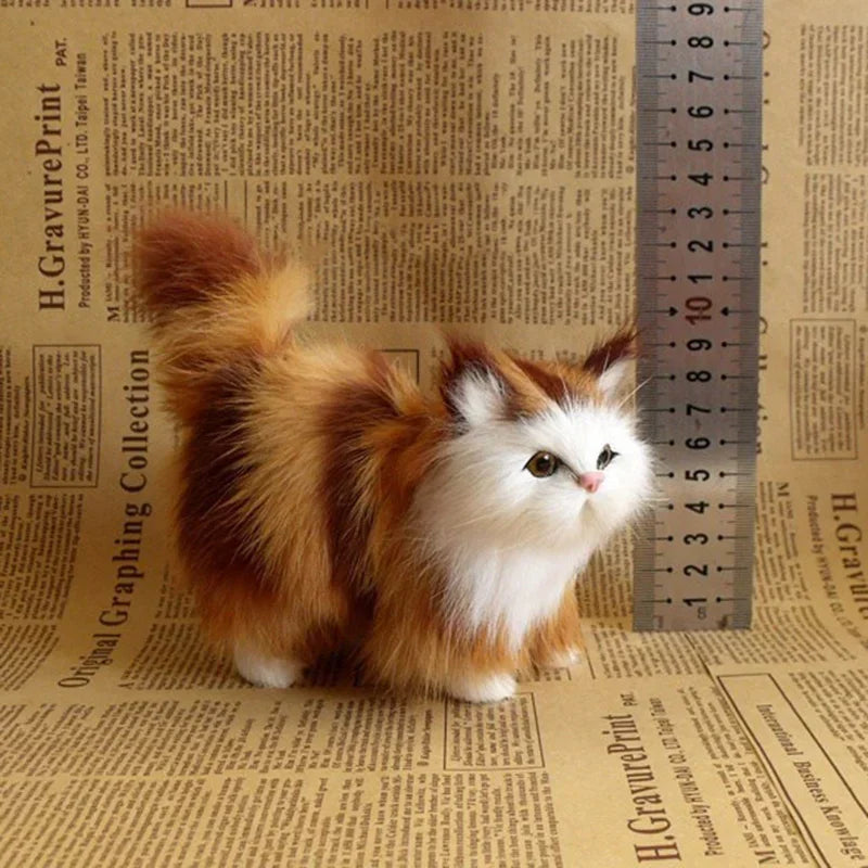 Adorables Peluches de Simulation de Chat, Douces, Modèle de Chatons en Peluche, Faux Chat, Animaux Réalistes pour Enfants Filles, Cadeau d'Anniversaire ou de Saint-Valentin