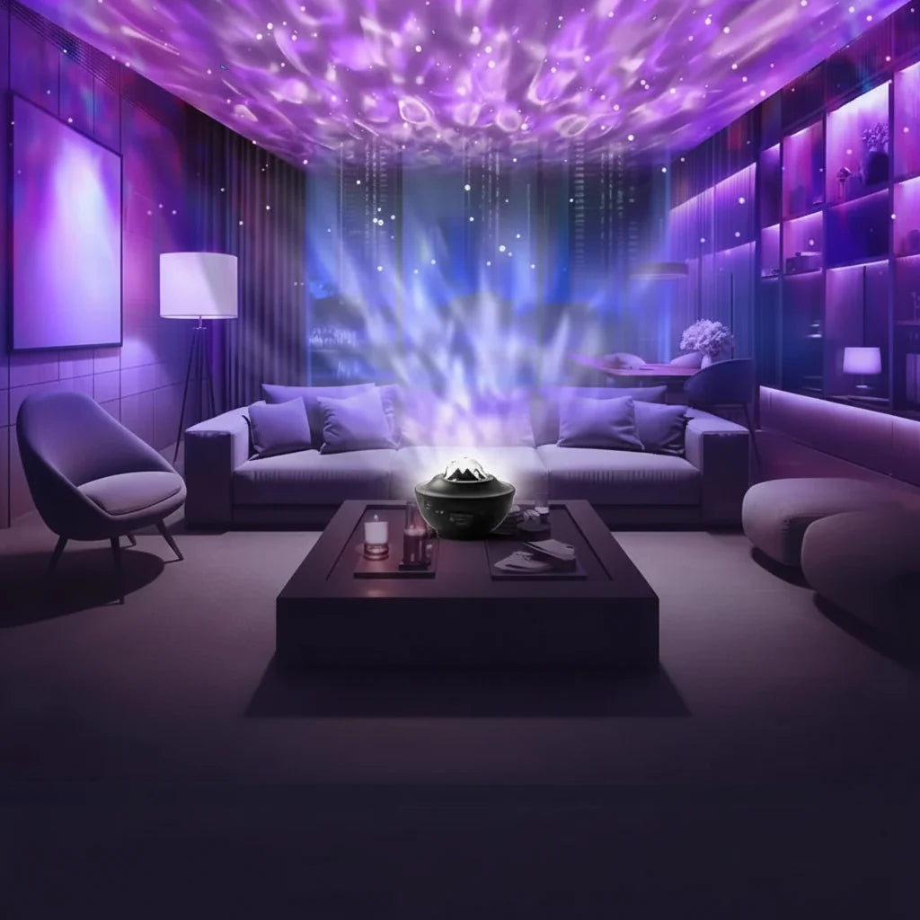 Galaxy Projector Starry Sky Night Light with Ocean Wave Music Remote USB for Kids
