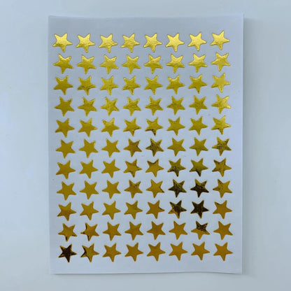 Gold Star Sticker Set for Teachers and Class Rewards | 10 Sheets of Five Pointed Star Stickers