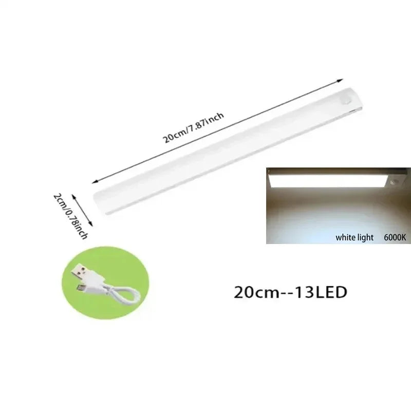 PIR Motion Sensor Rechargeable LED Night Light | Dimmable Magnetic Lamp for Closet Stairs Bar