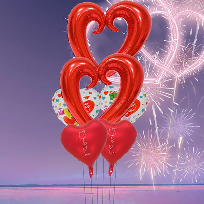 Heart to Heart Love Bear Balloon | Valentine's Day Decor with Stand