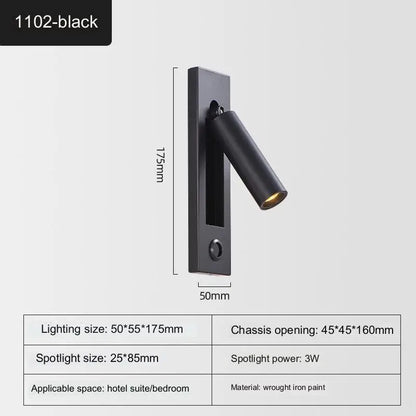 Indoor LED Wall Light Nordic Spot Lights For Bedroom Beside Living Room Hotel Modern Rotation Folding Headboard Reading Lights