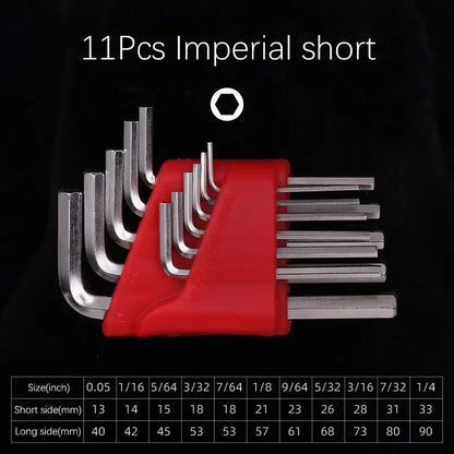 5/8/11 Pcs Metric Allen Wrench Set | Chrome Vanadium Steel Short Arm Hex Key Kit for Vehicle Repair