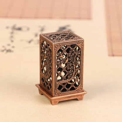 Square Vertical Incense Burner | Small Xiangyun Alloy Holder for Indoor Aromatherapy