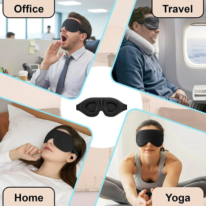 3D Sleep Mask with Zero Eye Pressure | Light Blocking Travel Eye Mask