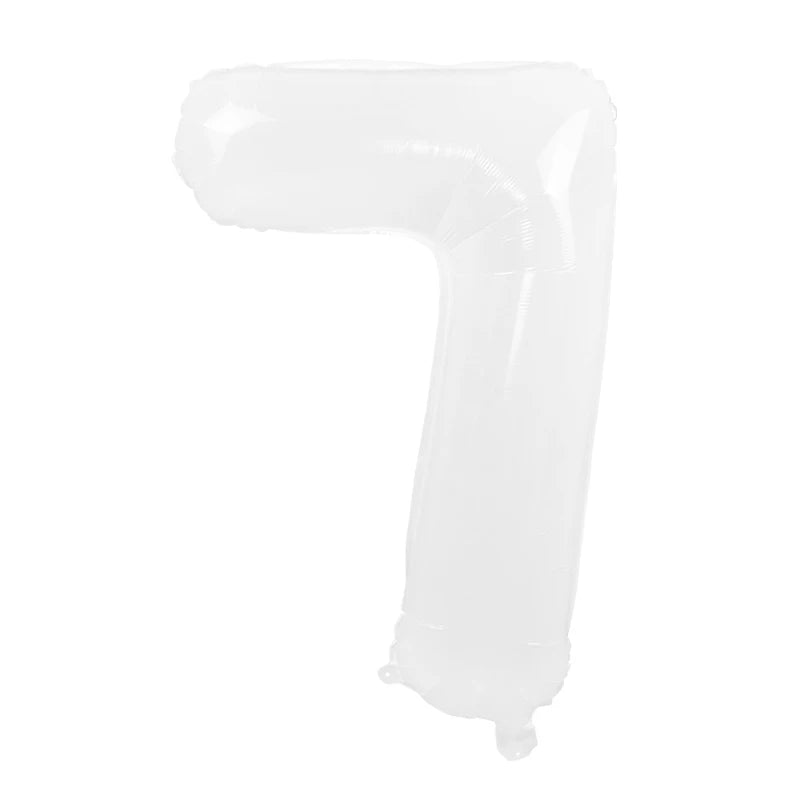 Cream Foil Number Balloons 1-9 Set | Large Digital Birthday Party Decor