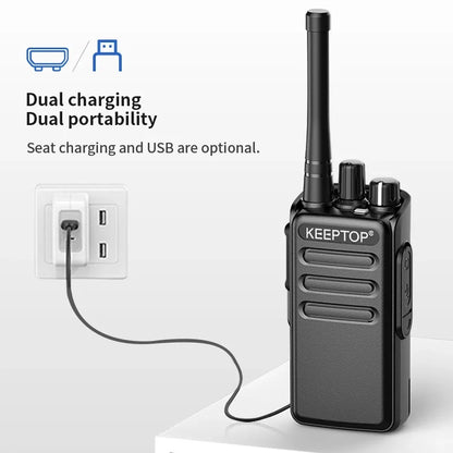 Mini Walkie Talkie Long Range Two Way Radio UHF Portable Handheld Radios
