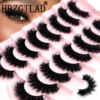 5-8 Pairs Natural Russian Striped Mink Lashes | 3D Volume Wavy False Eyelash Extensions