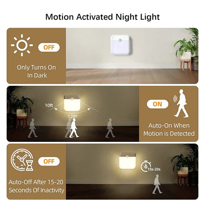 PIR Motion Sensor Night Light | USB Rechargeable LED Lamp
