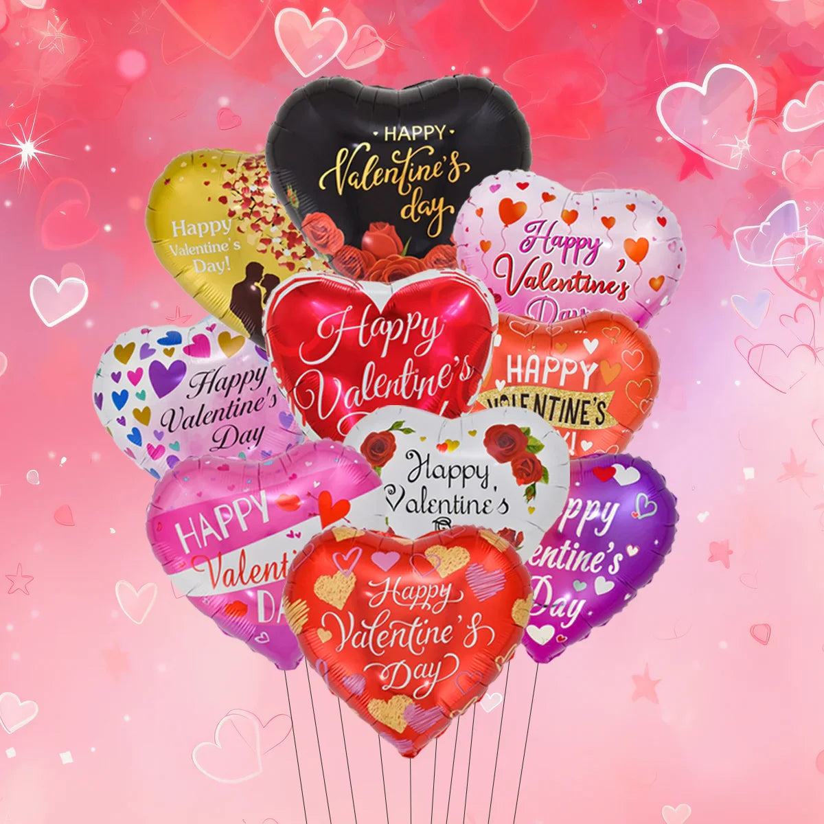 Heart to Heart Love Bear Balloon | Valentine's Day Decor with Stand