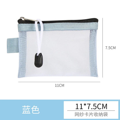 Mini Mesh Zipper Card Pouch | Transparent ID and Credit Card Storage Bag