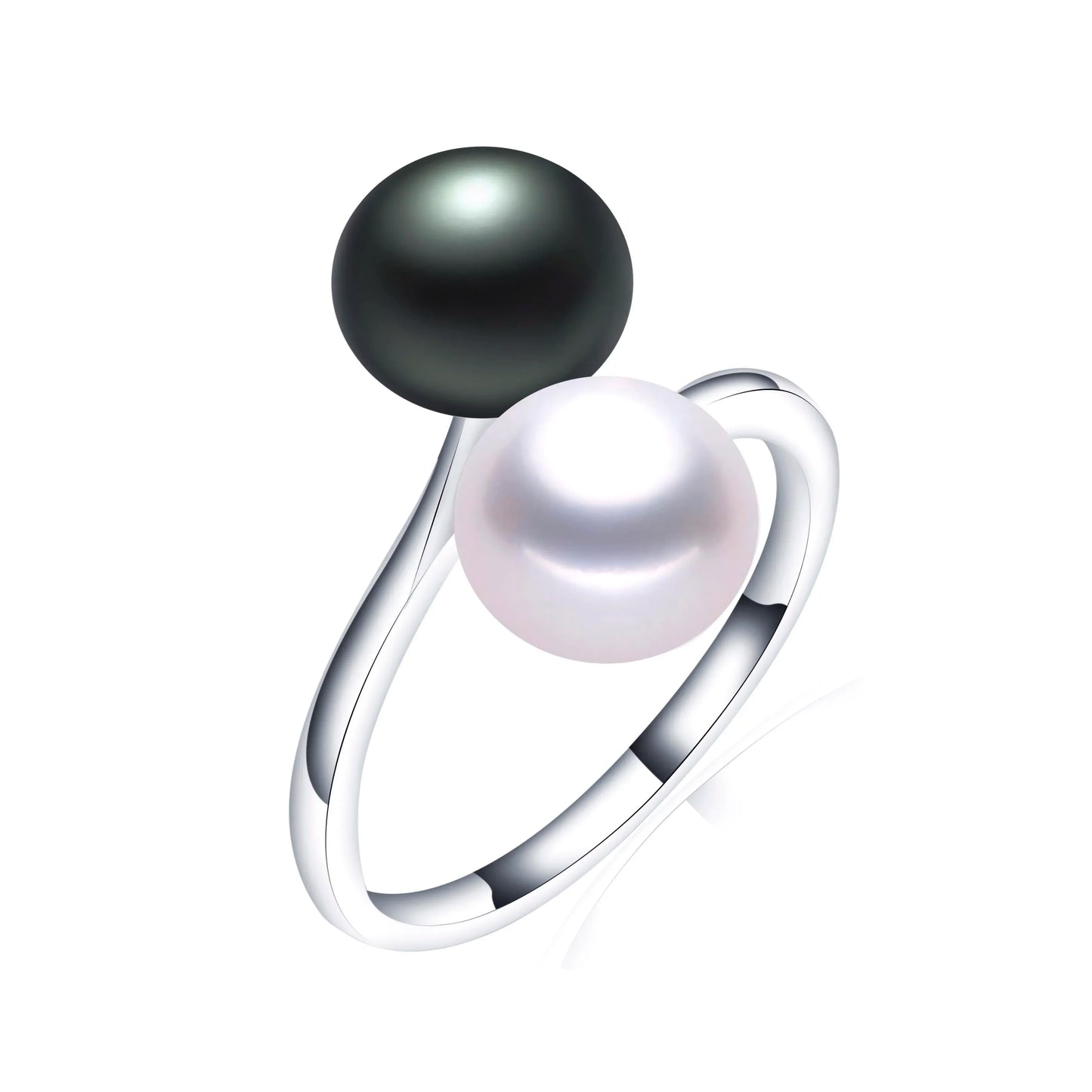 2026 New Arrival Black Natural Freshwater Pearl Ring | Adjustable 925 Sterling Silver Jewelry for Women Gifts