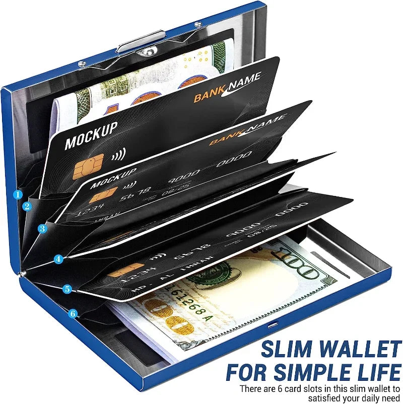 RFID Blocking Credit Card Holder | Slim Metal Wallet