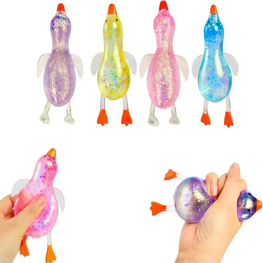 Balle antistress en sucre en forme de canard mignon | Jouet scintillant pour bureau et cadeaux de fête